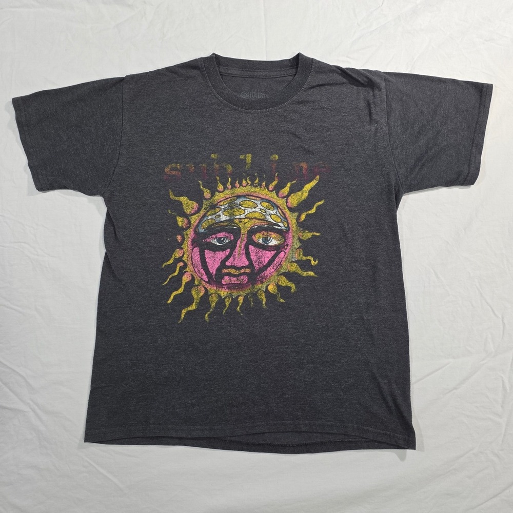 Sublime 40 Oz. to Freedom Sun Graphic T-Shirt Small Charcoal Heather Ska Rock